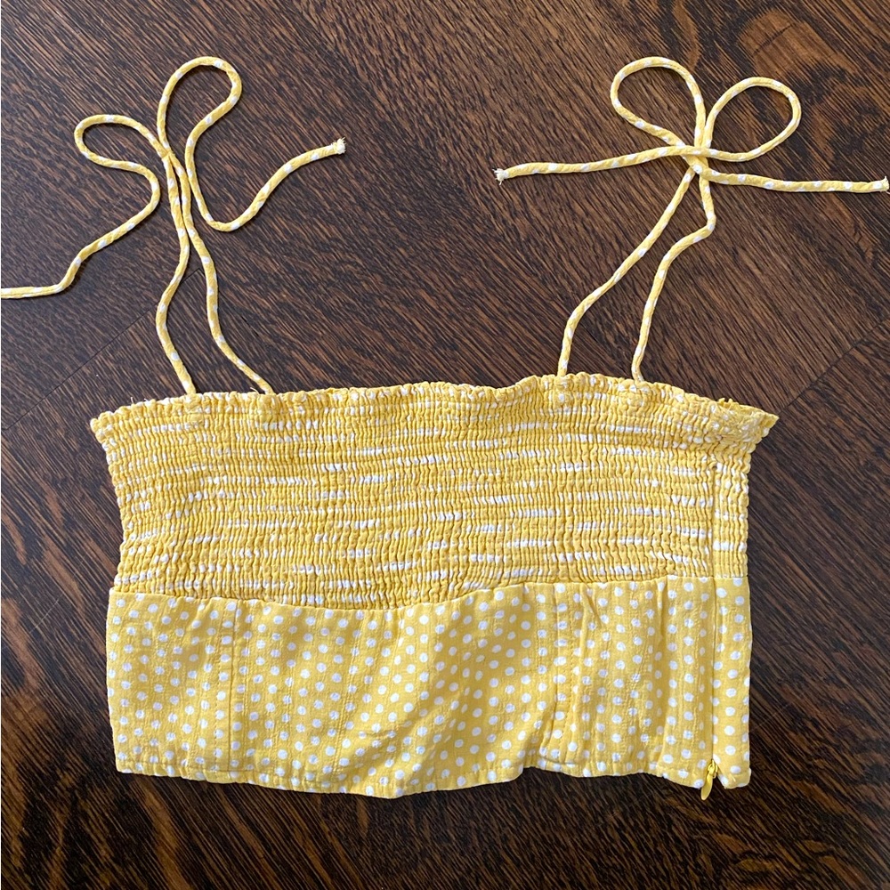 Zara polka dot cropped top